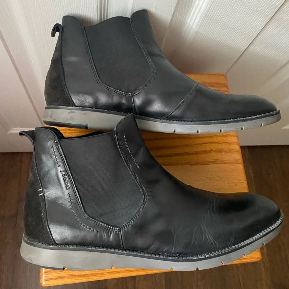 Josef Seibel Black Leather and Suede Chelsea Boots SZ 45 (11-11.5 US)